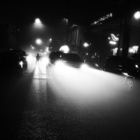 Foggy Night on Frenchmen Street, Faubourg Marigny, New Orleans, December 7, 2012