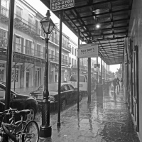Downpour on Lower Decatur Street, French Quarter, New Orleans, June 26, 2011